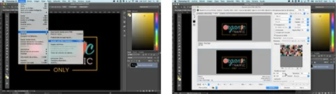 Exportar imágenes en png8