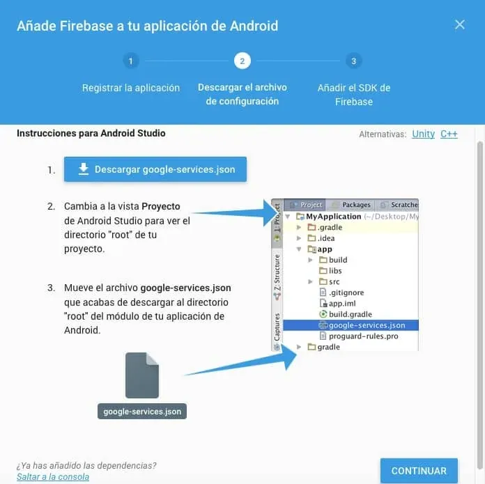 archivo json firebase