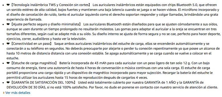 Ejemplo bullet points