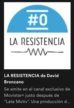 Búsqueda en Spotify mostrando un canal de podcast como primer resultado