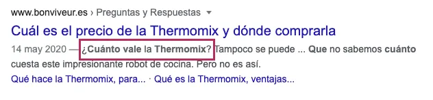 Resultado de búsqueda del precio Termomix