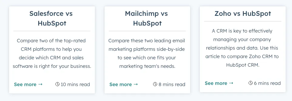 Estrategia SEO de Hubspot vs competidores