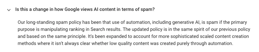 Mención de Google sobre la IA