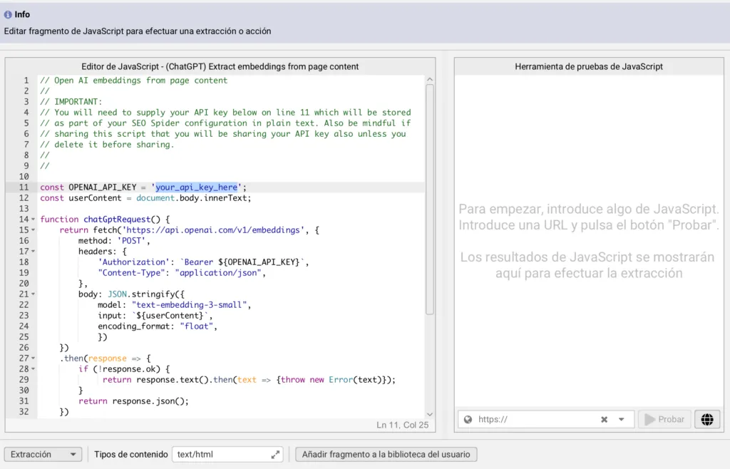 introducir la api key