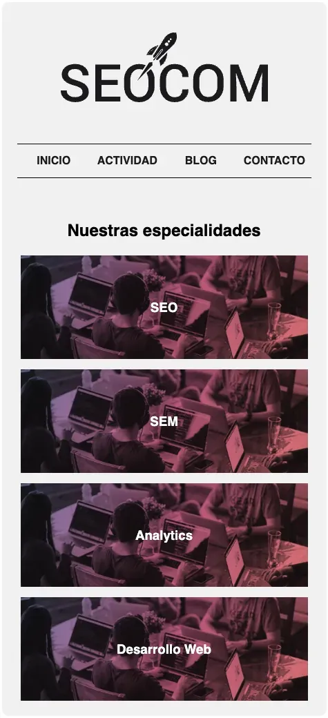 Ejemplo de landing Mobile