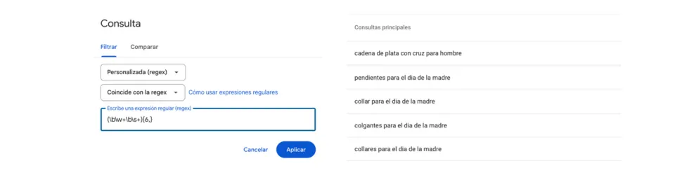 Cómo buscar palabras clave long tail en Google Search Console