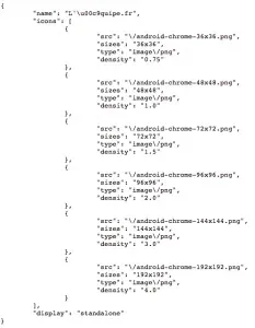 Ejemplo Manifest JSON para Progressive Web Apps