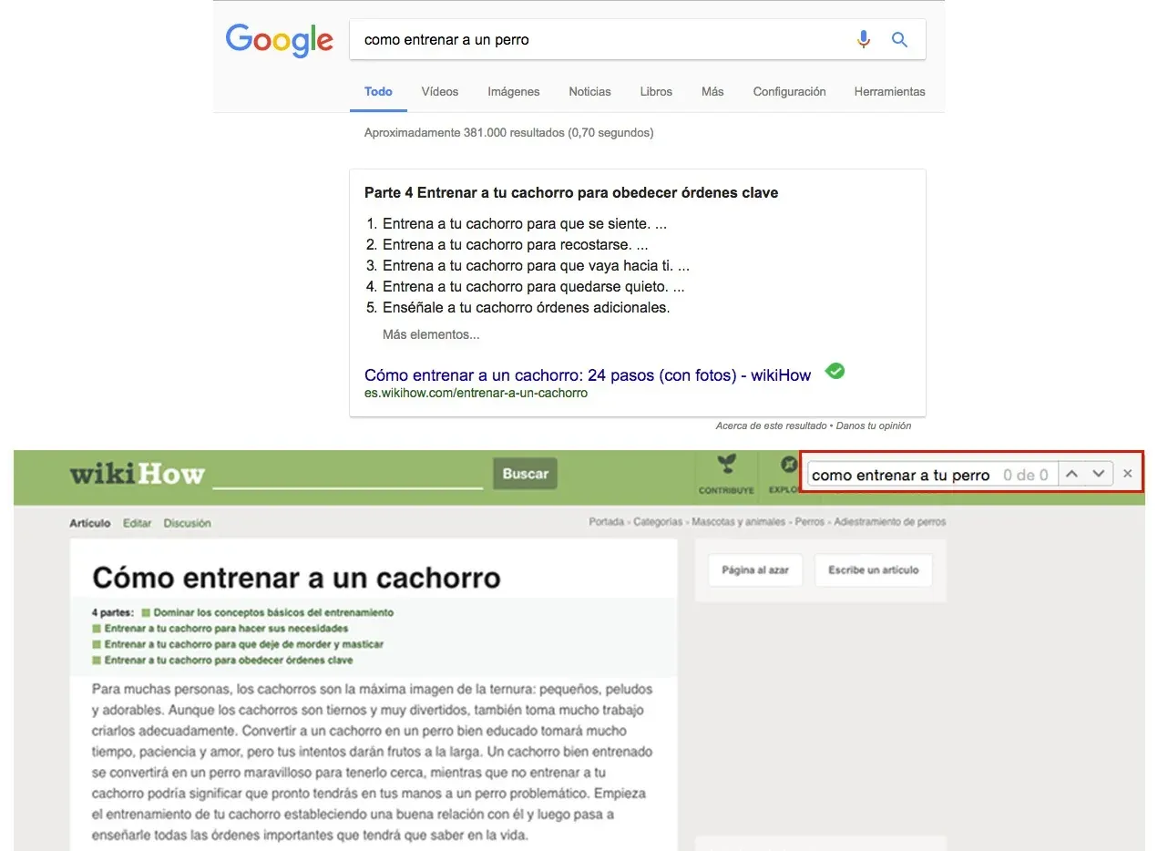 Posicion cero de google caso Keyword