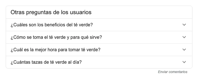 SERP bloque de presuntas de otros usuarios