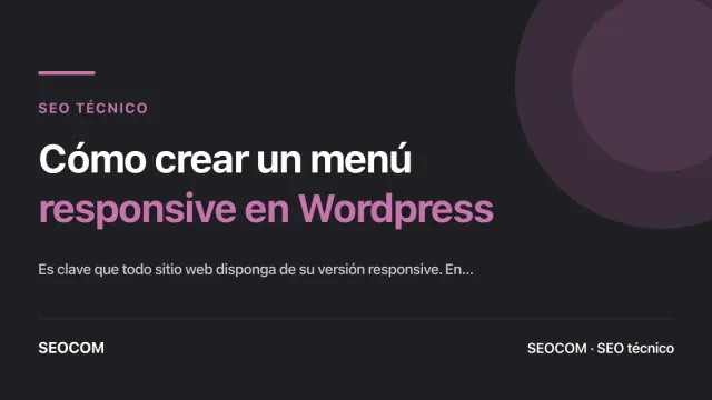 Cómo crear un menú responsive en Wordpress