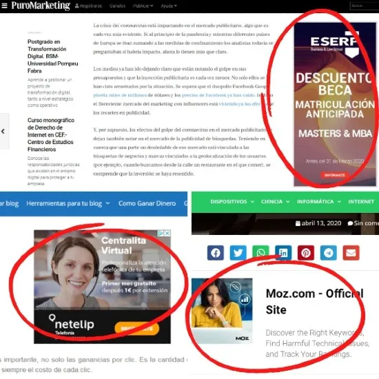 ejemplo de publicidad contextual
