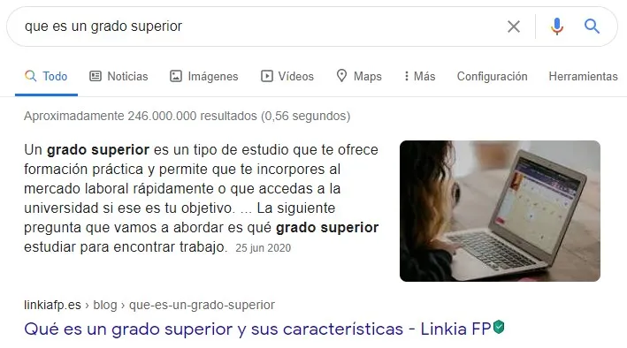 ejemplo posicion 0 featured snippet