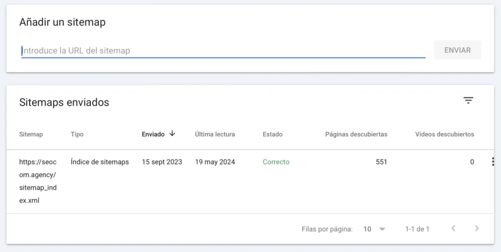 Enviar sitemap google search console