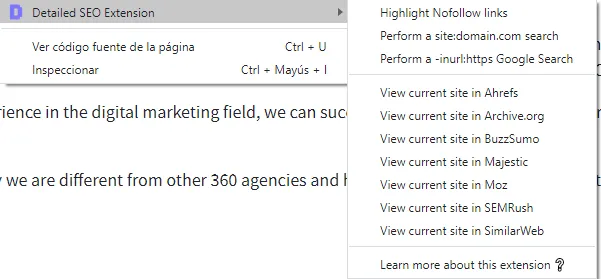 funcionalidades detailed seo extension