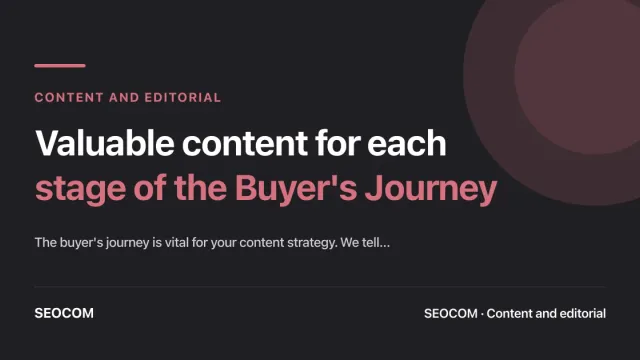 Valuable content for each stage of the Buyer's Journey