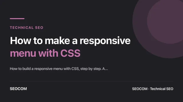 How to make a responsive menu with CSS