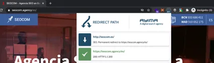 Toggle 'Permitir en modo incógnito' activado en la página de la extensión