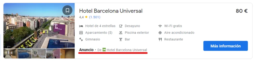 anuncio en google travel