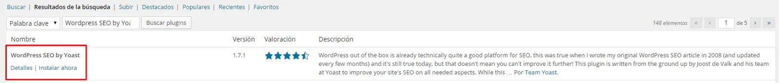 instalar wordpress seo by yoast