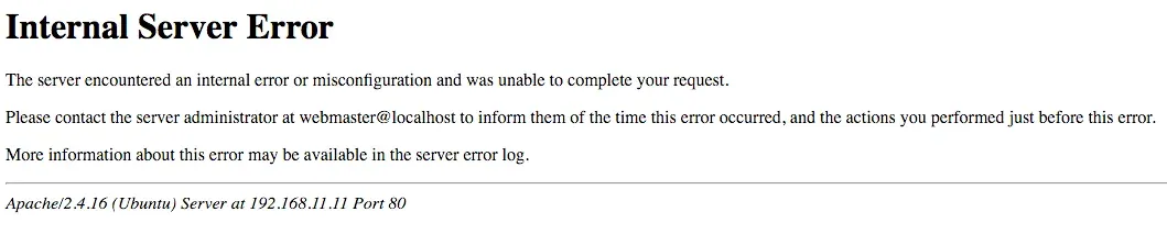 Internal Server Error