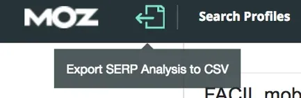 moz bar export serp