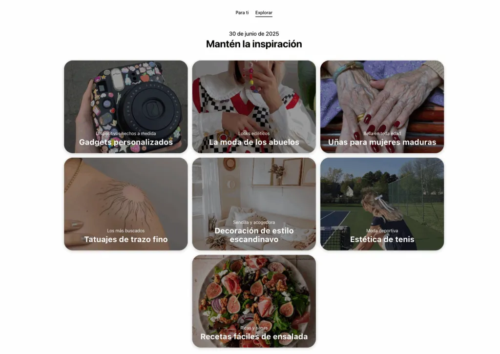 Pinterest feed