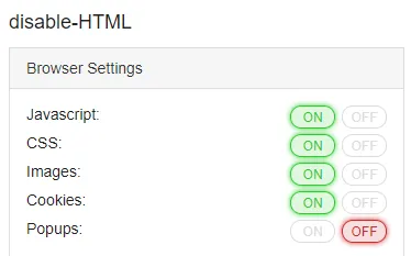 plugin disable html