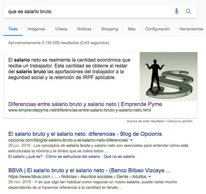 posicion cero de google ejemplo