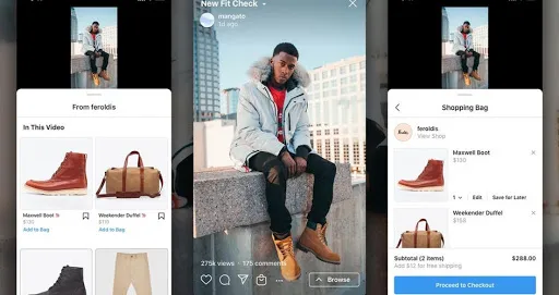Reels instagram shop