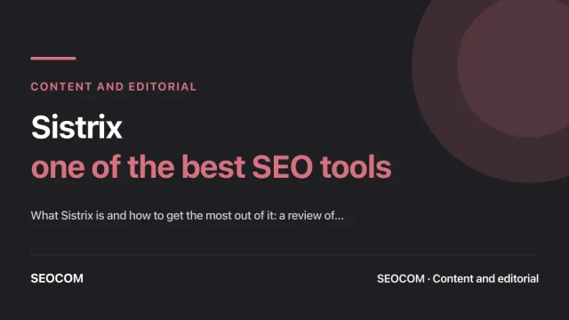 Sistrix: one of the best SEO tools