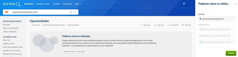 Sistrix oportundidades keywords