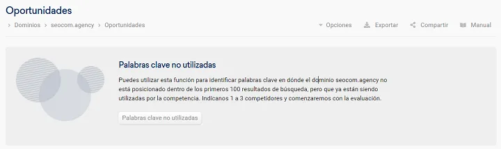 Sistrix oportunidades keywords