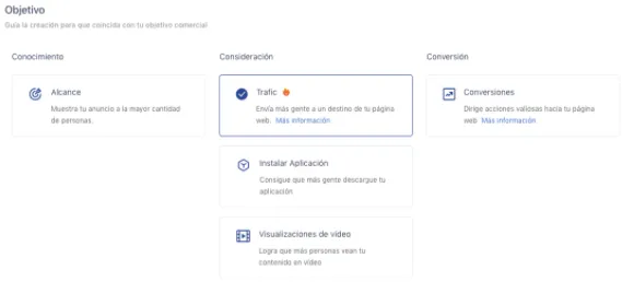Objetivos en TikTok Ads