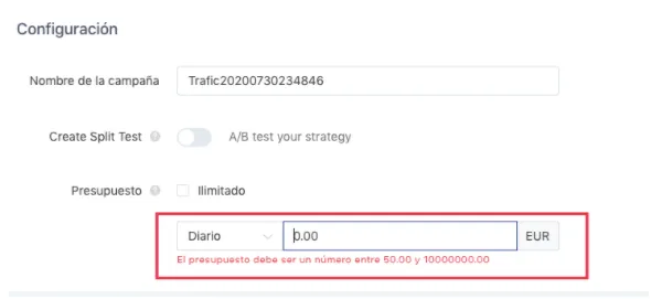 Presupuestos en TikTok Ads
