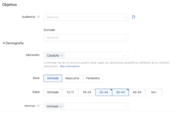 Configuración de campañas en TikTok Ads